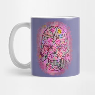 Pink Sugar Skull -Grunge- Day of the Dead Mug